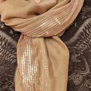 Gold Sequin Scarf by Chic